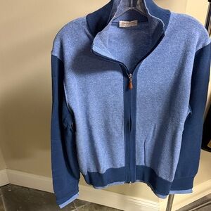 Gran Sasso Two-Tone Blue Zip-Up Sweater